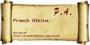Prasch Albina névjegykártya